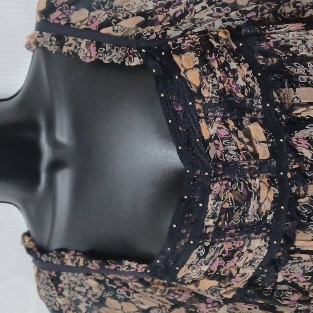Free People More Than A Feeling Tunic Black Multi-Color Floral. Size XS - Picture 7 of 16